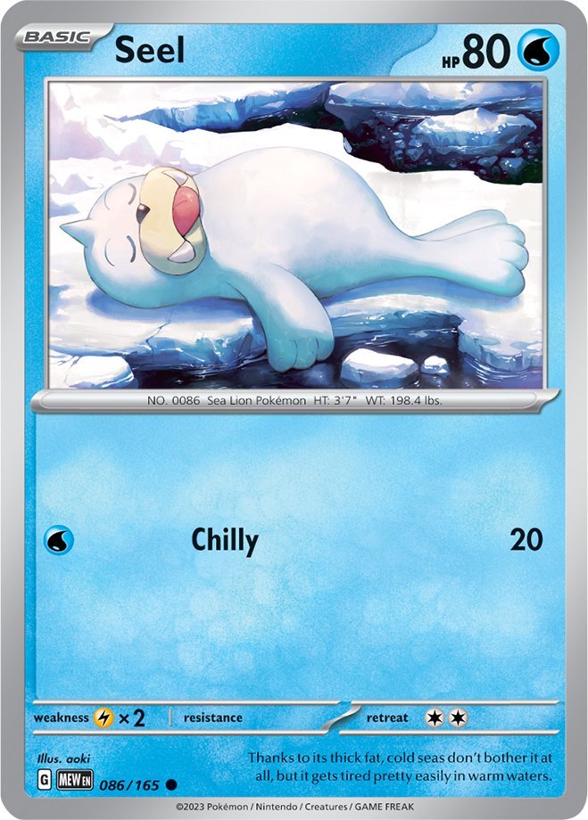 #086/165 - Seel - Reverse Holo - 151 - EJ Cards