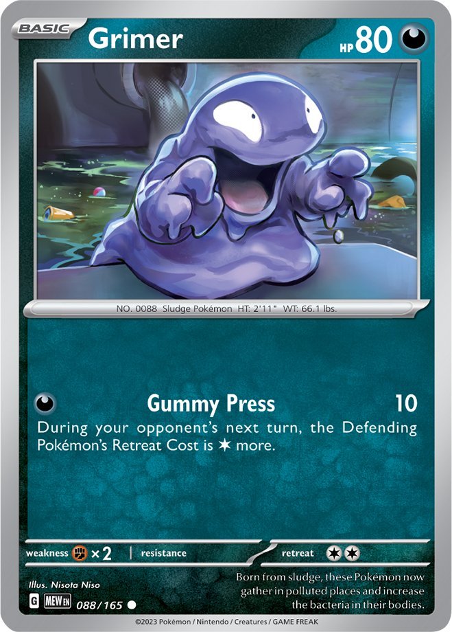 #088/165 - Grimer - Reverse Holo - 151 - EJ Cards