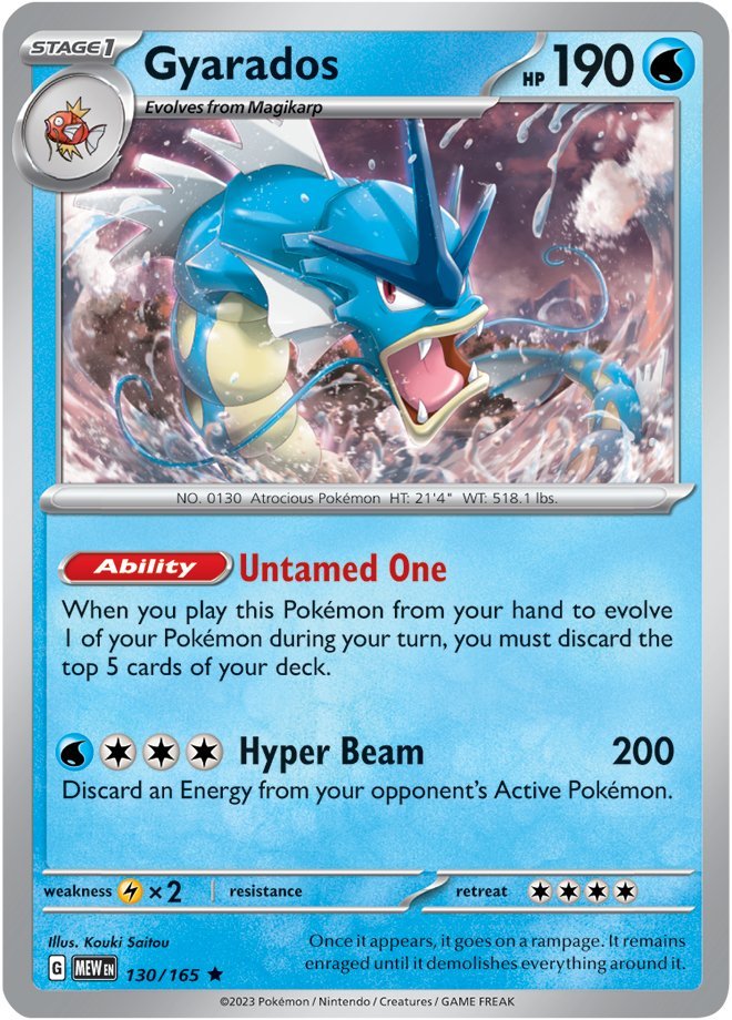 #130/165 - Gyarados - Holo Rare - 151 - EJ Cards