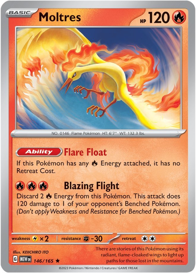 #146/165 - Moltres - Holo Rare - 151 - EJ Cards