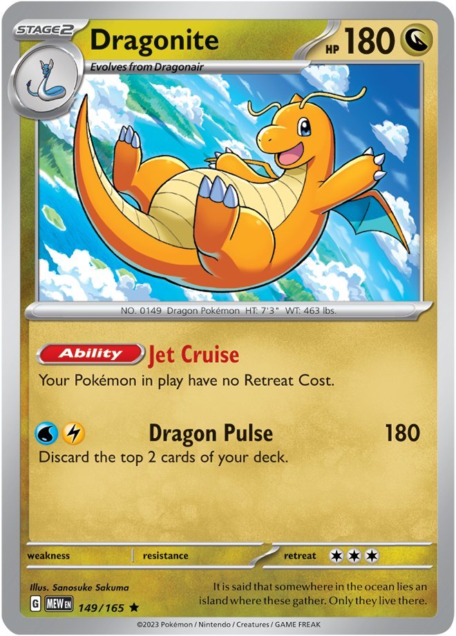 #149/165 - Dragonite - Holo Rare - 151 - EJ Cards