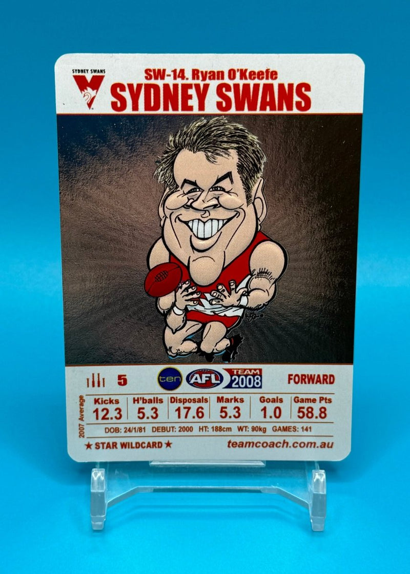 2008 AFL Teamcoach Star Wildcard Ryan O’Keefe - EJ Cards