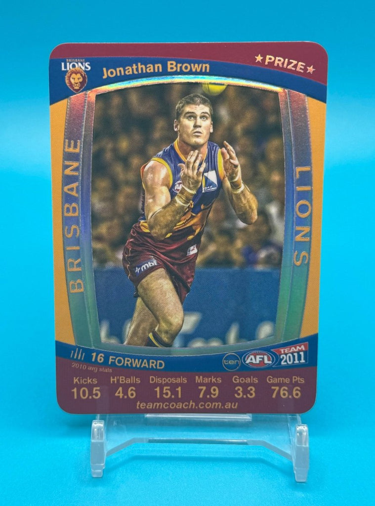 2011 Teamcoach Prize Card Jonathan Brown Brisbane - EJ Cards