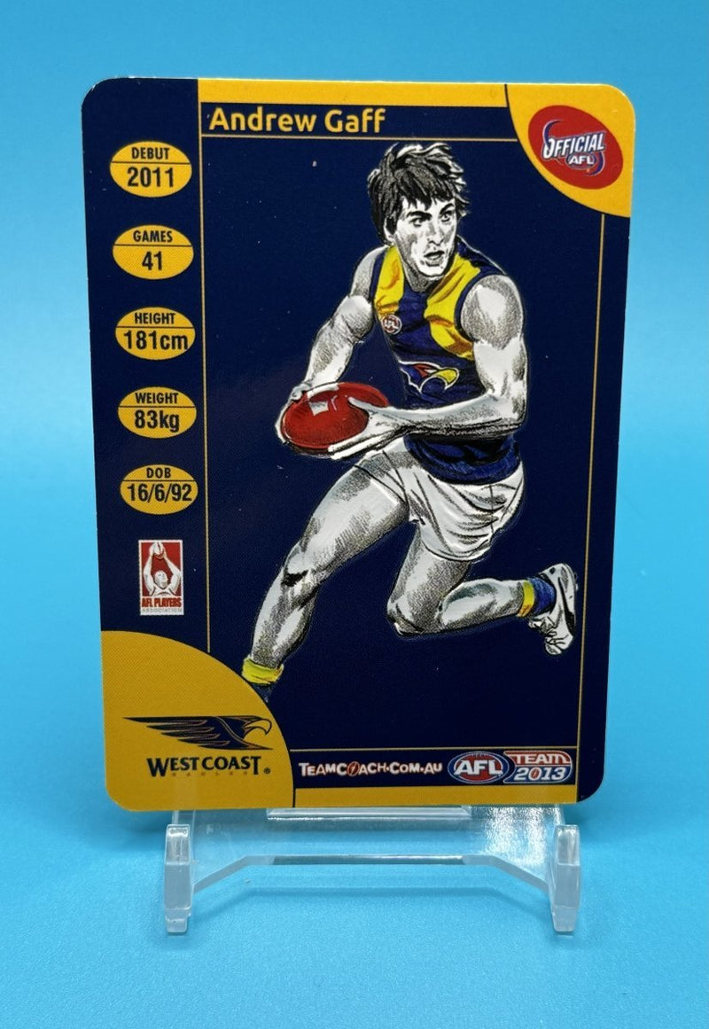 2013 AFL Teamcoach Star Wildcard Andrew Gaff - EJ Cards