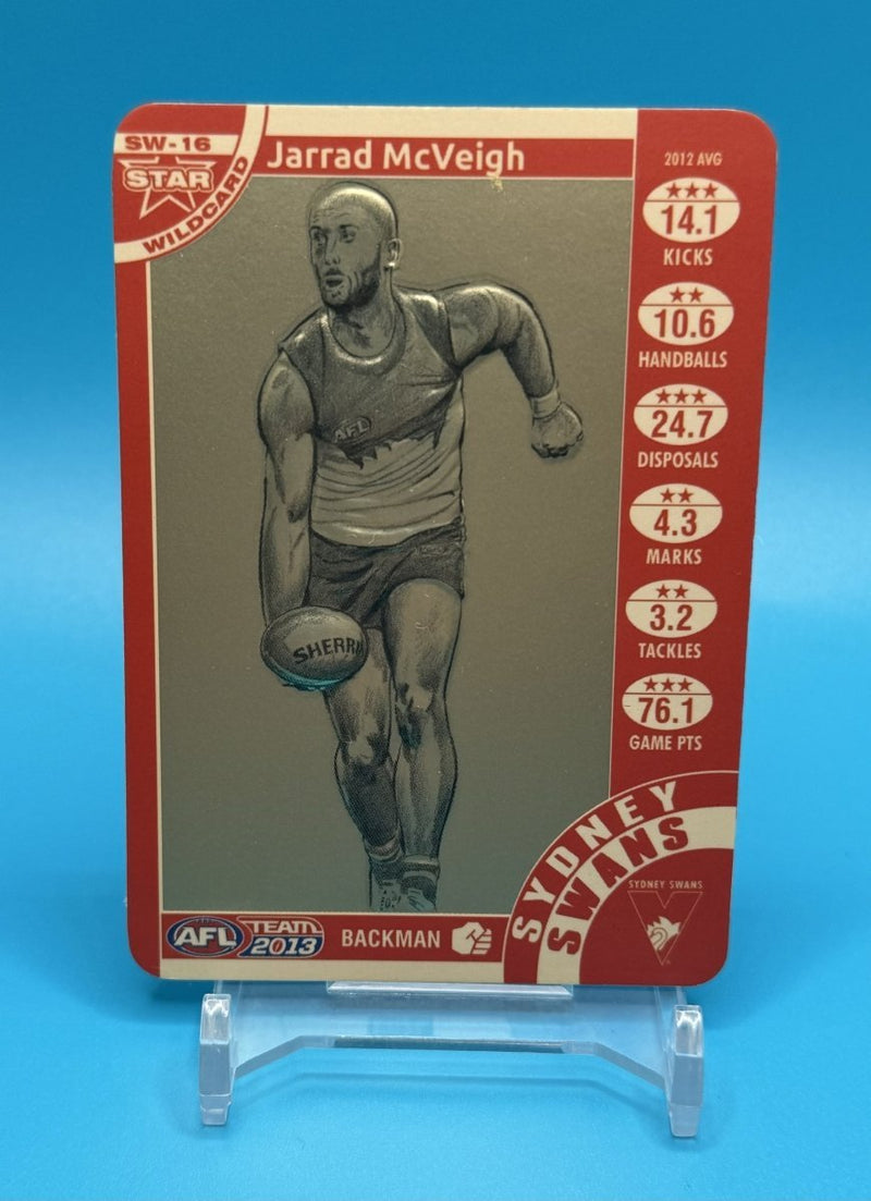 2013 AFL Teamcoach Star Wildcard Jarrad McVeigh - EJ Cards