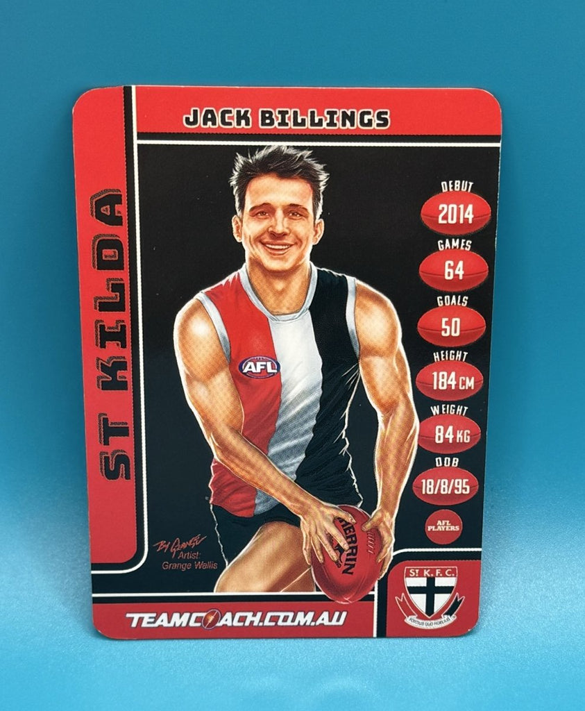 2018 AFL Teamcoach Star Wildcard Jack Billings - EJ Cards