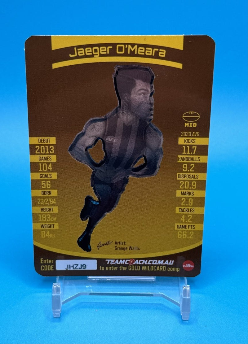2021 AFL Teamcoach Star GOLD Wildcard Jaegar O’Meara - EJ Cards