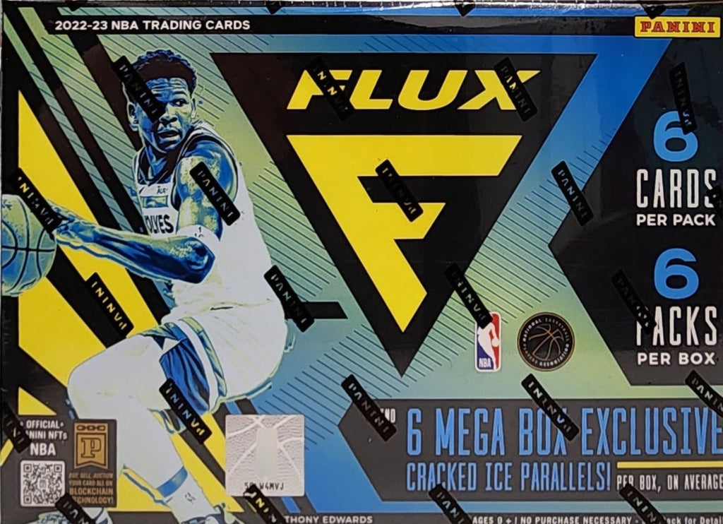 2022-23 Panini Flux Mega Box (6 cards per pack, 6 packs per box) Find 6 Mega Box Exclusive Cracked Ice Parallels per box, on average - EJ Cards