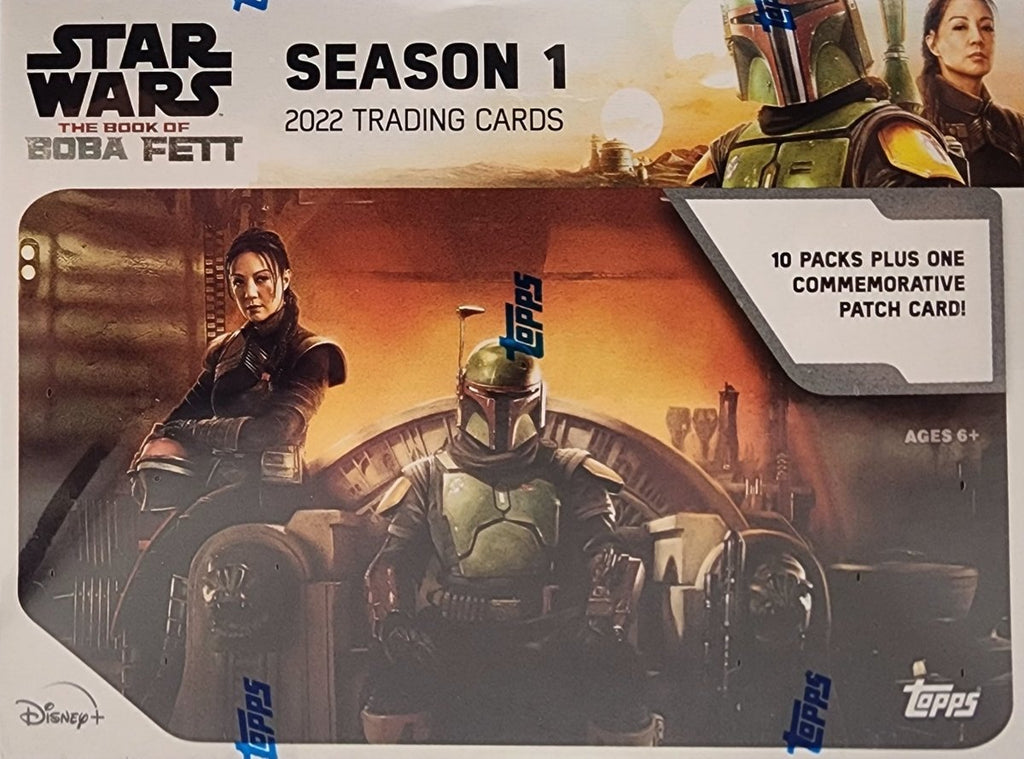 2022 Topps Star Wars Season 1 The Book Of Boba Fett Blaster (6 cards per pack, 10 packs per card + 1 commemorative patch card) - EJ Cards