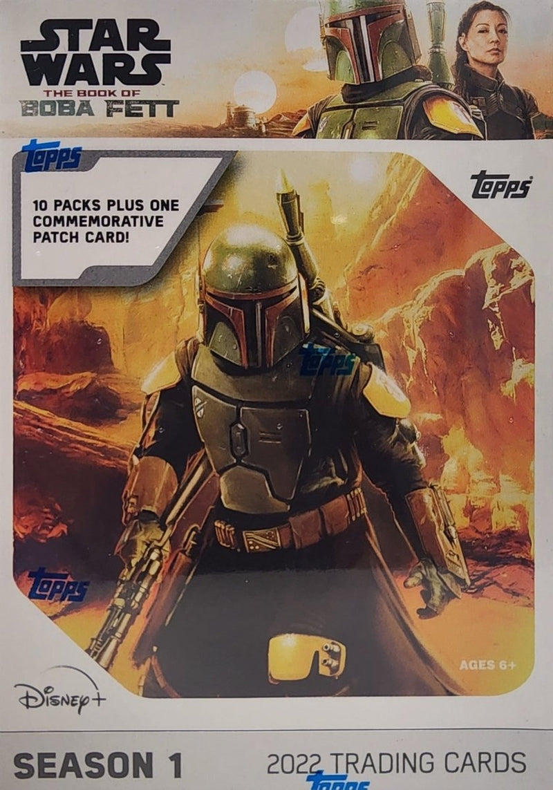 2022 Topps Star Wars Season 1 The Book Of Boba Fett Blaster (6 cards per pack, 10 packs per card + 1 commemorative patch card) - EJ Cards