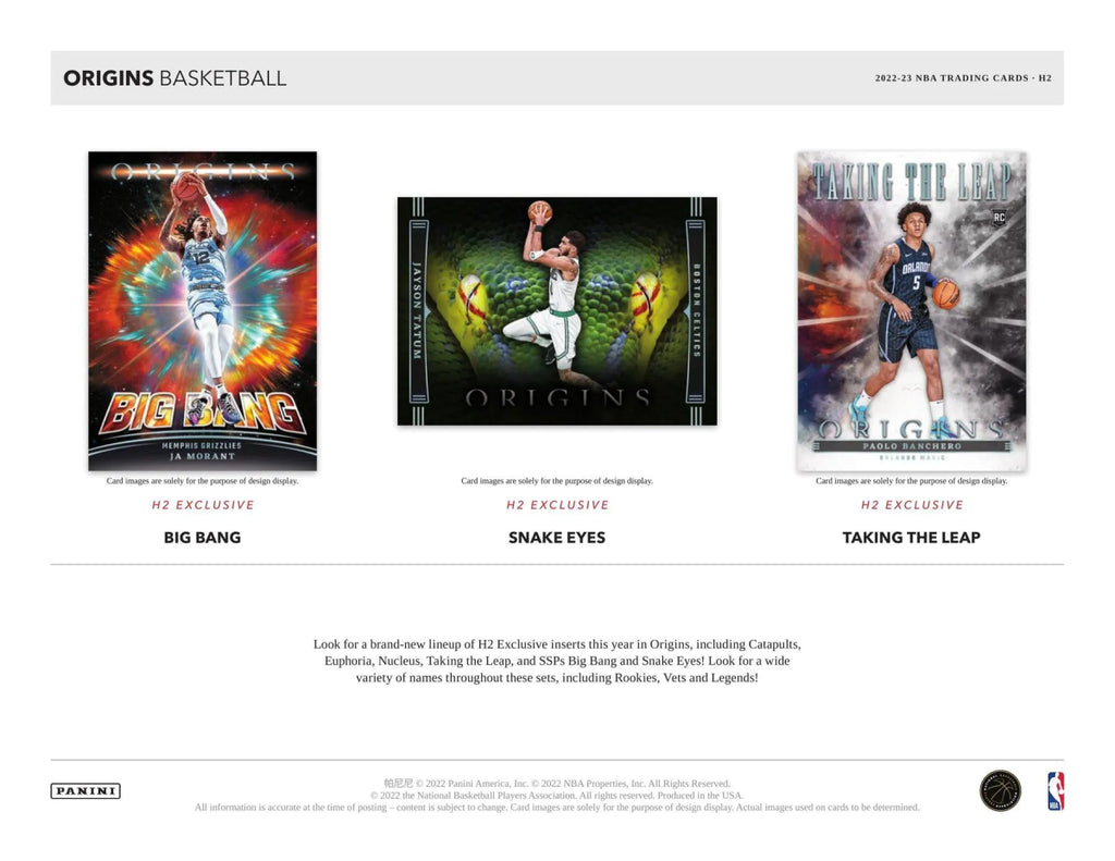 2022/23 Panini Origins Basketball H2 Box - EJ Cards