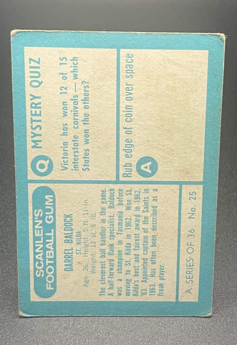 1965 VFL Scanlens Darrel Baldock St Kilda #25/36