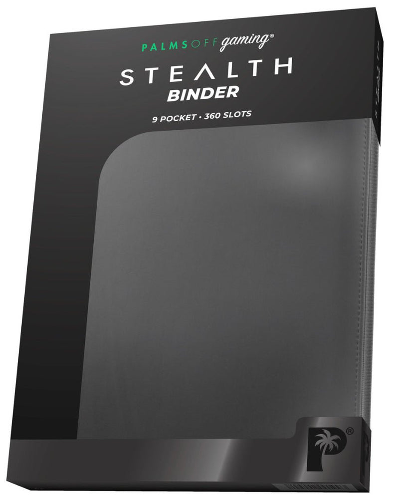 Palms Off Gaming STEALTH 9 Pocket Zip Trading Card Binder - BLACK - EJ Cards