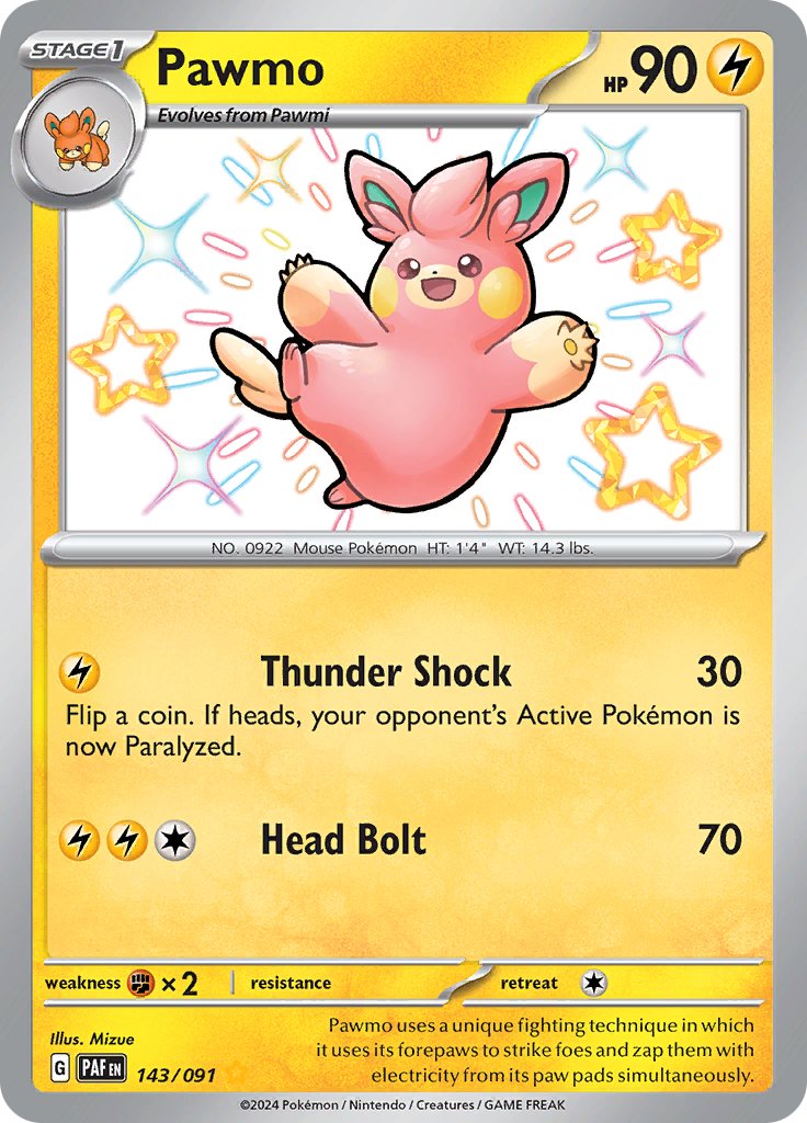 Ultra Rare Pokemon Card Pokemon TCG Card - Pawmi 226/091 SV Paldean Fates  Shiny Illustration Rare Holo Pokemon Tins